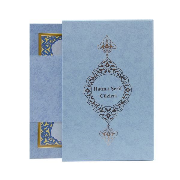 Orta Boy 30 Cüz Kur\'an-ı Kerim (Mavi, Karton Ciltli, Kutulu)