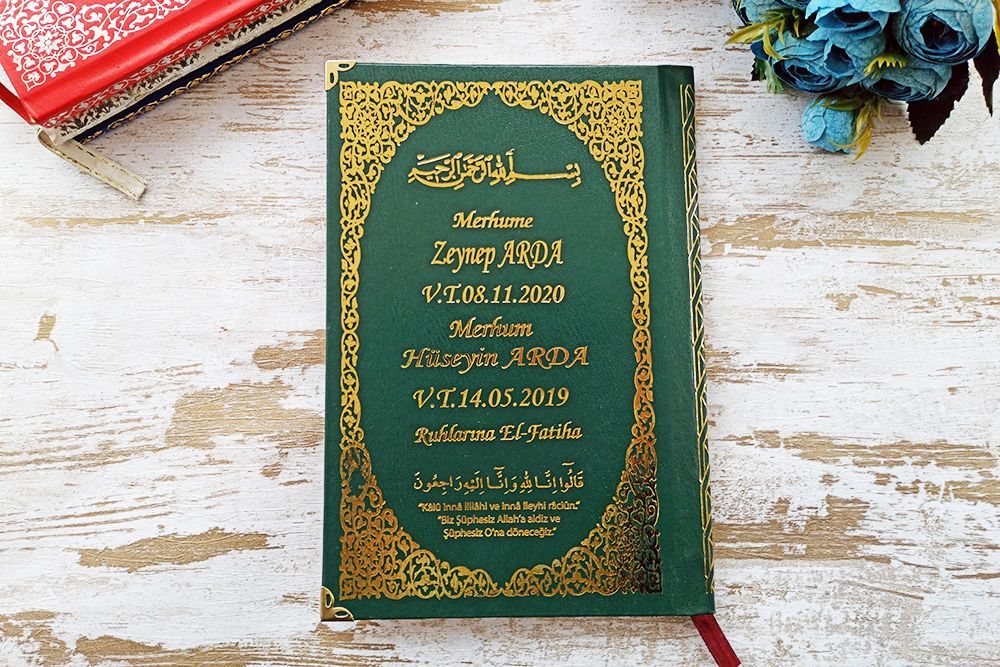 İsim Baskılı   Ciltli Yasin Kitabı   Selçuklu Desen   Yeşil   Orta Boy