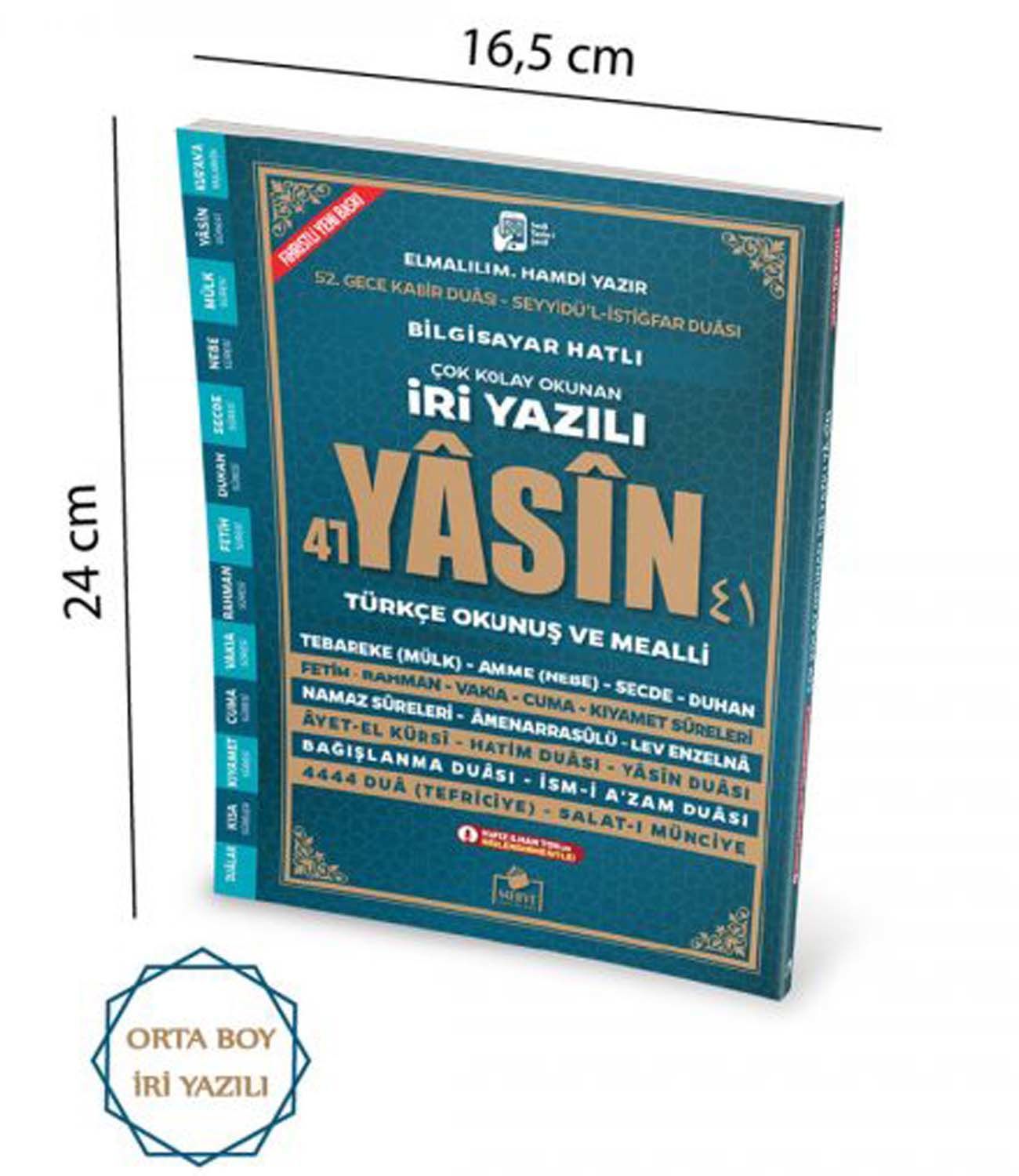 İri Yazılı Ortaboy Yasin Kitabı 192 Sayfa