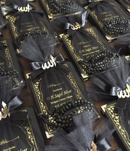  Çanta Boy Tül Keseli İsim Baskılı Yasin Kitabı Siyah
